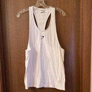 Gymshark White Sleeveless Muscle Tank Top